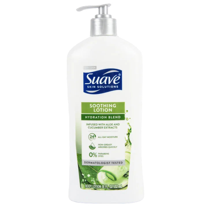 0 Suave Skin Solutions Body Lotion Soothing With Aloe, 18 Oz Lotion & Moisturizer White Smoke Default Title