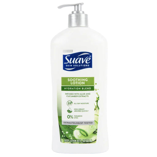 0 Suave Skin Solutions Body Lotion Soothing With Aloe, 18 Oz Lotion & Moisturizer White Smoke Default Title