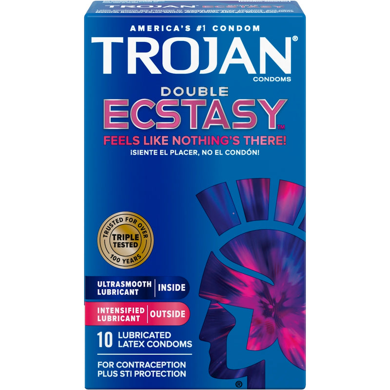 Trojan Trojan Double Ecstasy Lubricated Condoms - 10ct Condoms