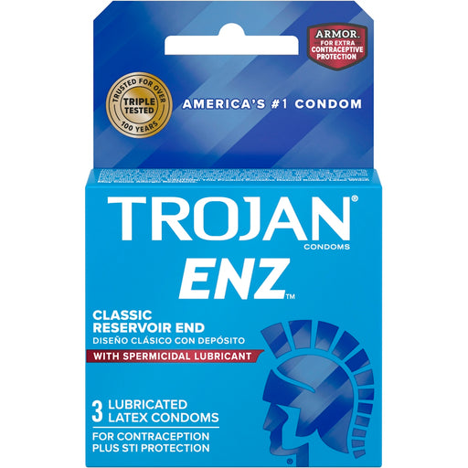 Trojan Trojan Enz Condoms Spermicidal Lubricant Latex Condoms