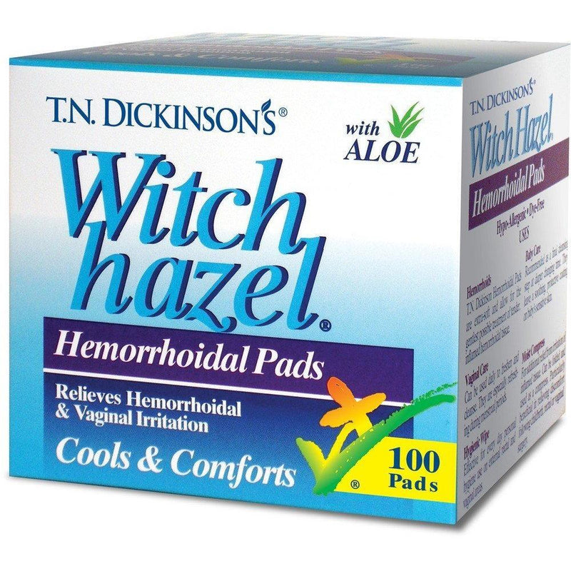 Dickinson Brands T.N. Dickinson’s Witch Hazel Hemorrhoidal Pads – Cooling & Soothing Relief, 100 Count Medical Supplies