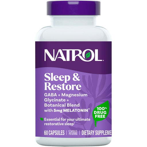 Natrol Natrol Melatonin Restore, Sleep Aid Supplement for Restful Sleep, 60 Capsules Vitamins & Supplements