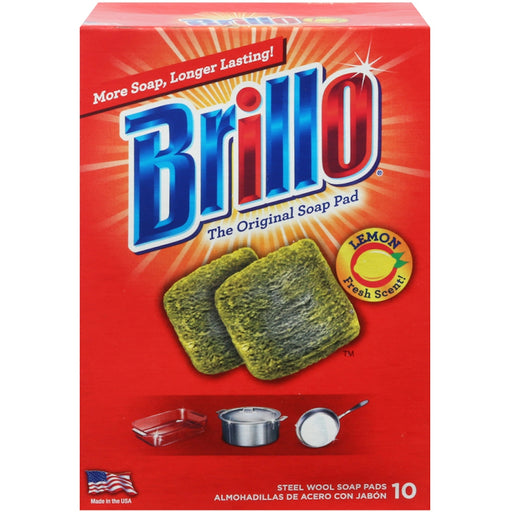 Brillo Brillo Lemon Fresh Scent! Steel Wool Soap Pads Sponges & Scouring Pads Firebrick