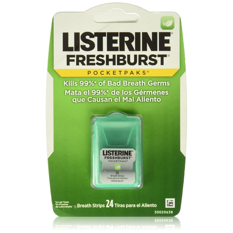 Listerine Listerine Freshburst Pocketpaks Breath Strips Portable Pack 24 Strip X Oral Care Antique White