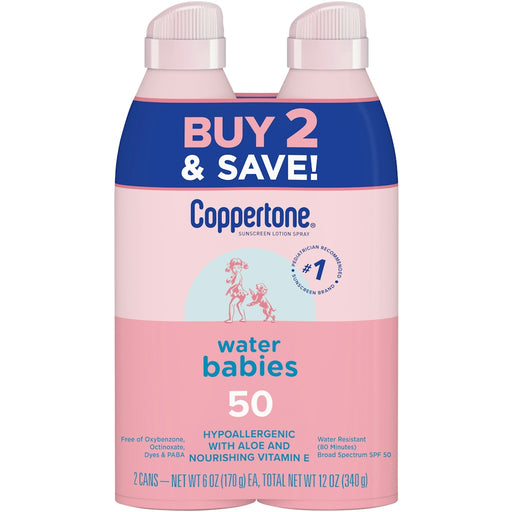 Coppertone Coppertone Water Babies SPF50 Lotion Spray Twin Pack Sunscreen