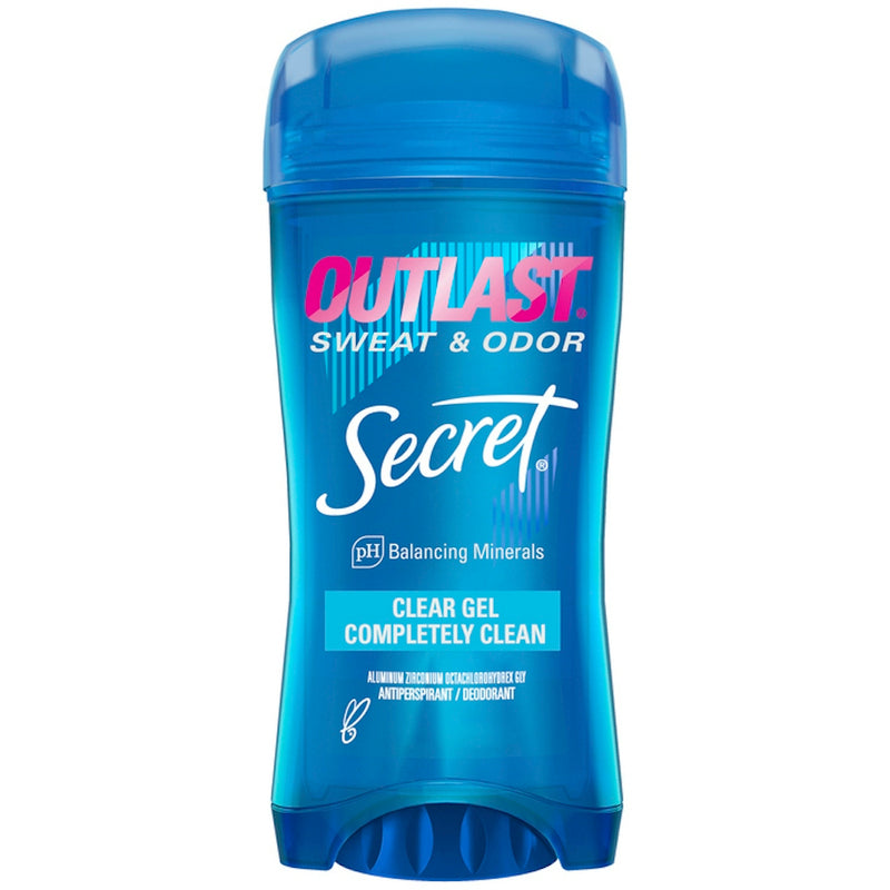 Secret Secret Antiperspirant/Deodorant, Completely Clean, Sweat & Odor, Clear Gel 2.6 Oz Deodorant
