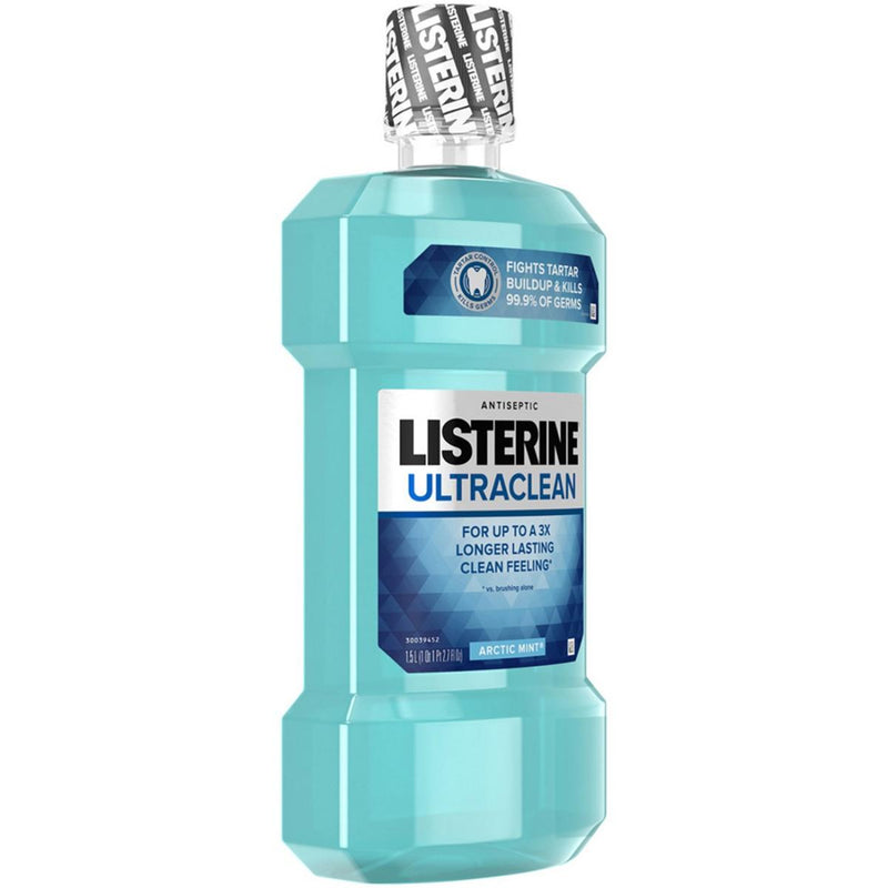 Listerine Listerine Ultraclean Oral Care Antiseptic Mouthwash, Arctic Mint, 1.5 L Mouthwash White Smoke