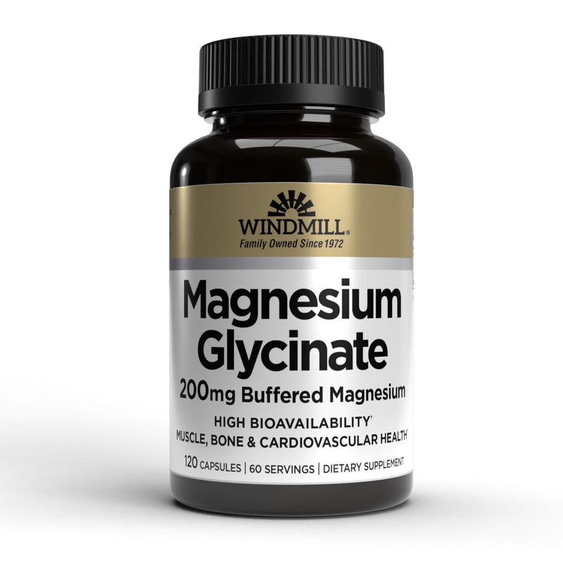 Windmill Windmill Natural Vitamins Magnesium Glycinate 200 Mg, 120 Capsules Vitamins & Supplements