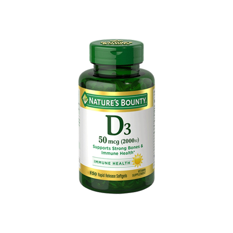 Nature's Bounty Nature's Bounty Immune Health Vitamin D3 Rapid Release Softgels, 50 Mcg Vitamins & Supplements White Smoke