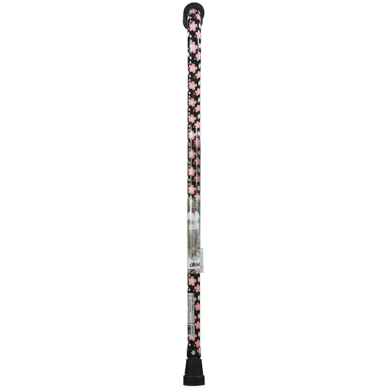 Drive Medical Drive Medical Foam Grip Offset Handle Walking Cane, Pink Floral Canes & Walking Sticks