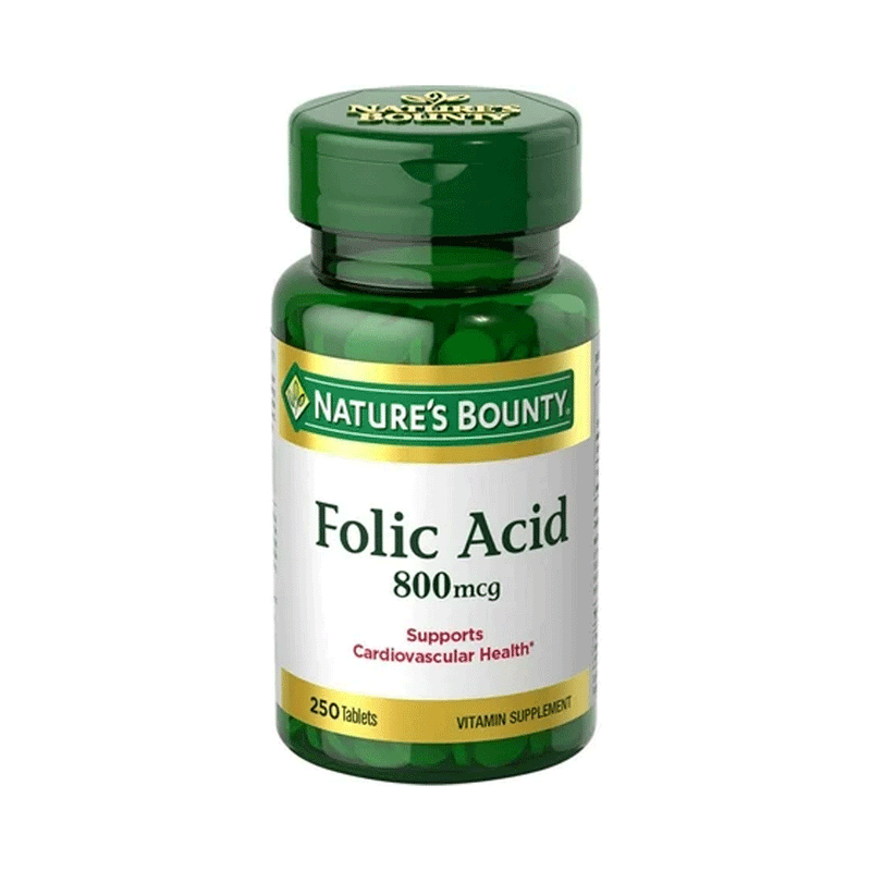 Nature's Bounty Nature's Bounty Folic Acid 800 Mcg Vitamin Supplement Maximum Strength - 250 Tablets Vitamins & Supplements