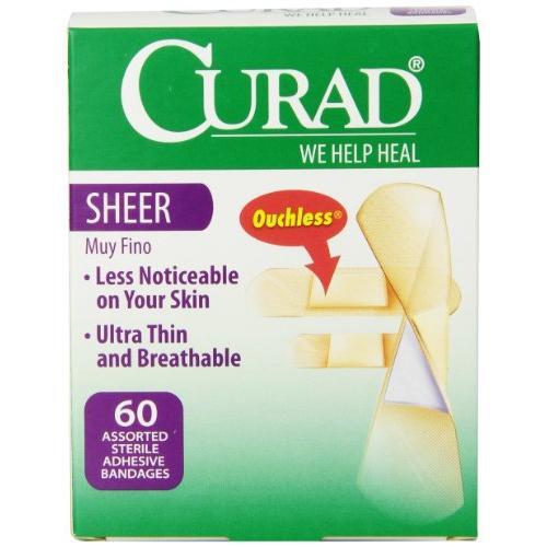 Curad Curad Sheer, Assorted Sizes, 60 Count First Aid Lavender