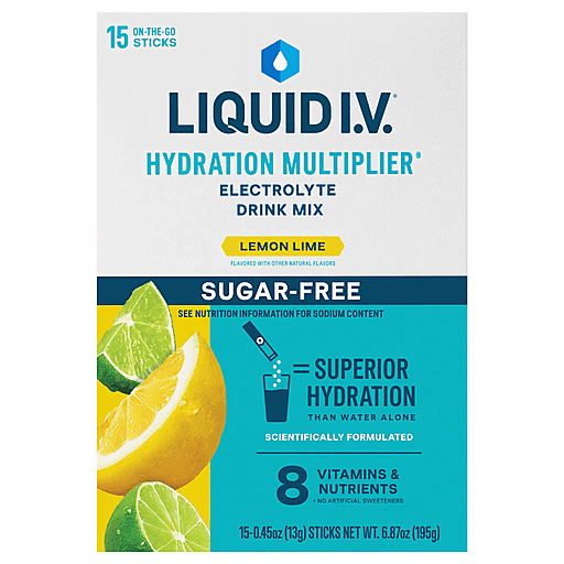 Liquid I.V. Liquid I.V.® Hydration Multiplier® Sugar-Free – Lemon Lime (15 Individual Sticks) Powdered Beverage Mixes