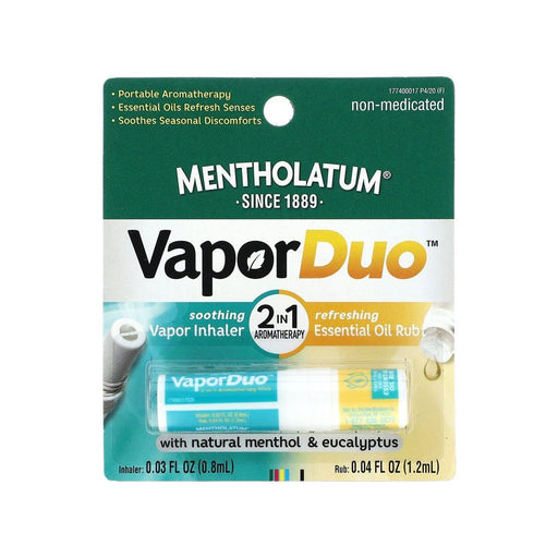 Mentholatum Mentholatum Vapor Inhaler & Essential Oil Rub, With Natural Menthol & Eucalyptus, Soothing, Refreshing, 2 In 1 Aromatherapy Personal Care