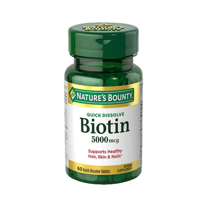 Nature's Bounty Nature's Bounty Biotin 5000 Mcg Vitamin Supplement Quick Dissolve Natural Strawberry Flavor – 60 Tablets Vitamins & Supplements White Smoke