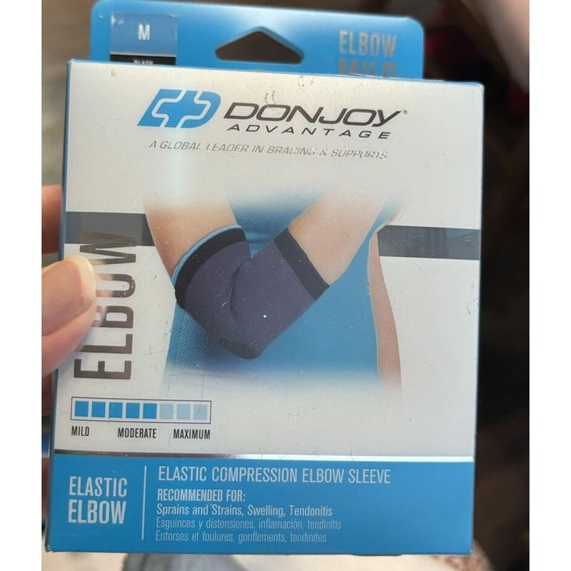 0 DONJOY Advantage Elastic Compression Elbow Sleeve, Medium, Black Card Sleeves