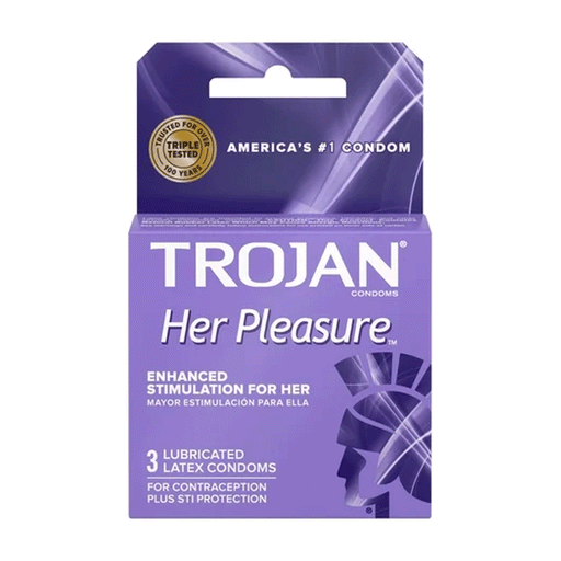 Trojan Trojan Her Pleasure Sensations Lubricated Premium Latex Condoms - 3Ct Condoms