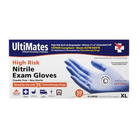 Ultimates Ultimates High Risk  Nitrile Exam Gloves Large 50 Ct Disposable Gloves