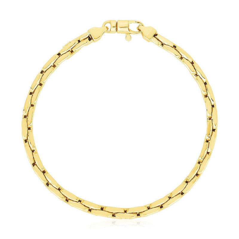 Bids.com 14k Yellow Gold High Polish Compressed Cable Link Bracelet Bracelets