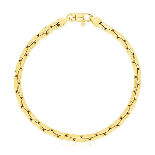 Bids.com 14k Yellow Gold High Polish Compressed Cable Link Bracelet Bracelets