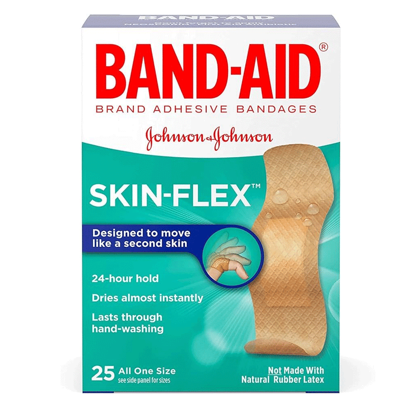 Band-Aid Band-Aid Brand Skin-Flex Adhesive Bandages – 25 Count (All One Size) First Aid