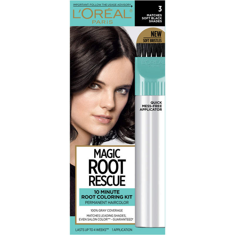 L'Oreal Paris L'Oreal Paris Magic Root Rescue 10 Minute Hair Coloring Kit, 3 Soft Black, 1 Kit Hair Care Kits