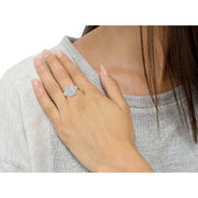 Bids.com .925 Sterling Silver Round and Baguette Diamond Cathedral Ring (0.75 Cttw, H-I Color, I2-I3 Clarity) - Size 7 Rings