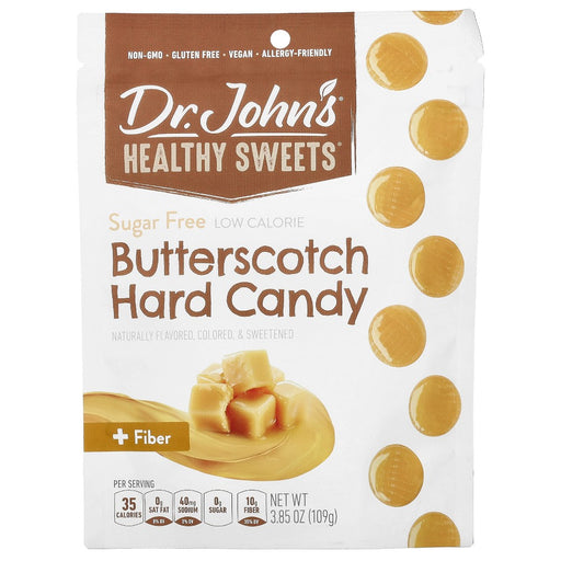 Dr. John's Dr. John's Healthy Sweets Butterscotch Hard Candy, + Fiber, Sugar Free, 3.85 Oz (109 G) Candy & Chocolate