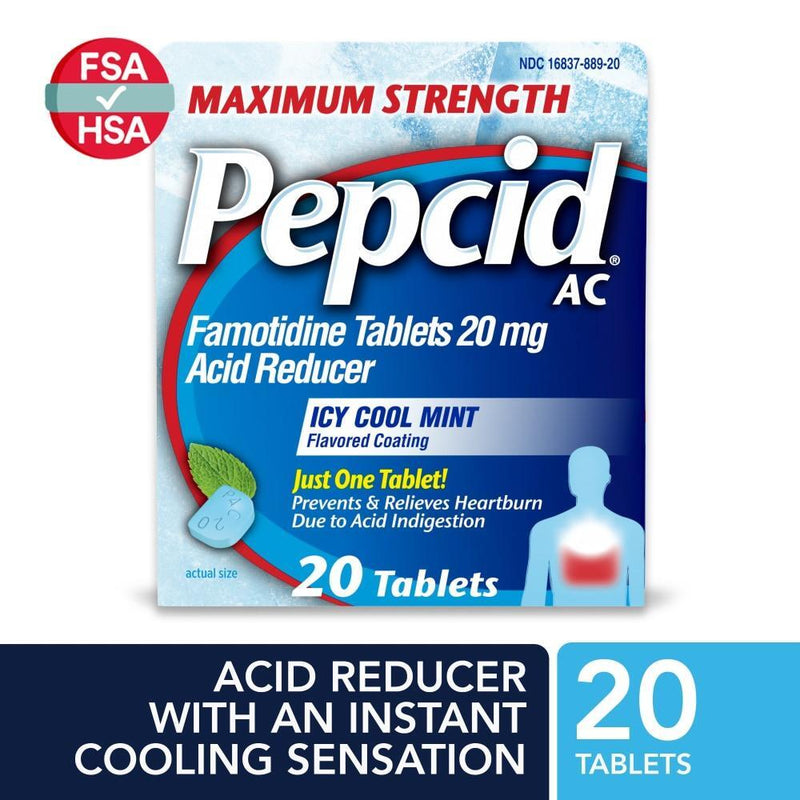 Pepcid Pepcid AC Maximum Strength Heartburn Icy Cool Mint Tablets Health & Beauty