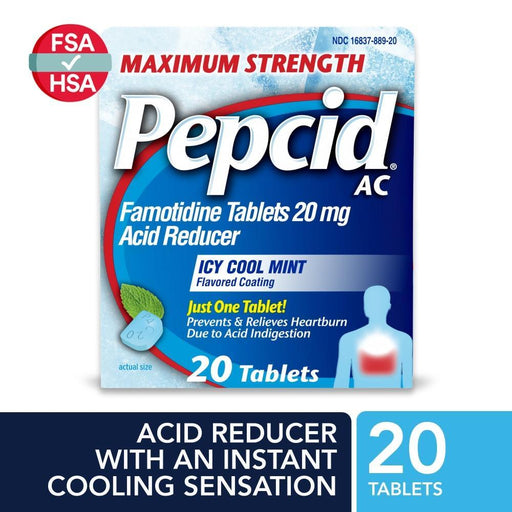 Pepcid Pepcid AC Maximum Strength Heartburn Icy Cool Mint Tablets Health & Beauty