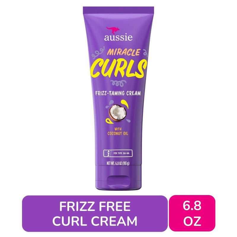 Aussie Aussie Miracle Curls Frizz Taming Curl Cream With Coconut & Jojoba Oil, 6.8 Fl Oz Health & Beauty