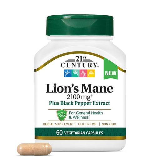 21st Century 21st Century Lion's Mane, 2,100 Mg, 60 Vegetarian Capsules Herbal Supplements