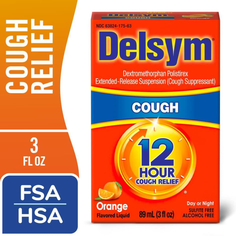 Delsym Delsym Cough Relief, 12 Hour, Liquid, Orange Flavored 89 Ml Health & Beauty