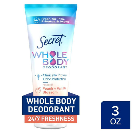 Secret Secret Whole Body Aluminum Free Deodorant Invisible Cream Peach & Vanilla Deodorant
