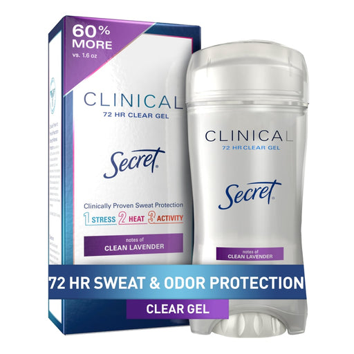 Secret Secret Clinical Strength Clear Gel Antiperspirant Clean Lavender Deodorant