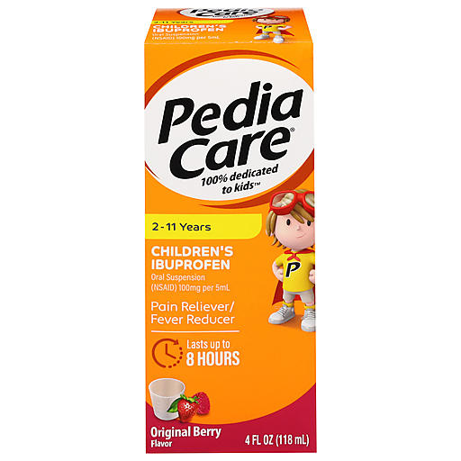 PediaCare PediaCare Children's Ibuprofen, Original Berry Flavor 4 Fl Oz Personal Care Dark Orange