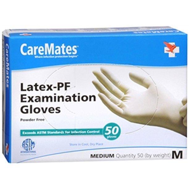 CareMates CareMates Latex Exam Gloves – Powder-Free & Non-Sterile – Medium, 50 ct Disposable Gloves