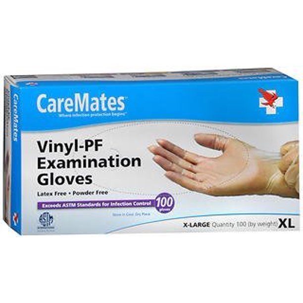 Caremates Caremates® Vinyl Exam Gloves – Latex-Free and Powder-Free Protection Gloves & Mittens