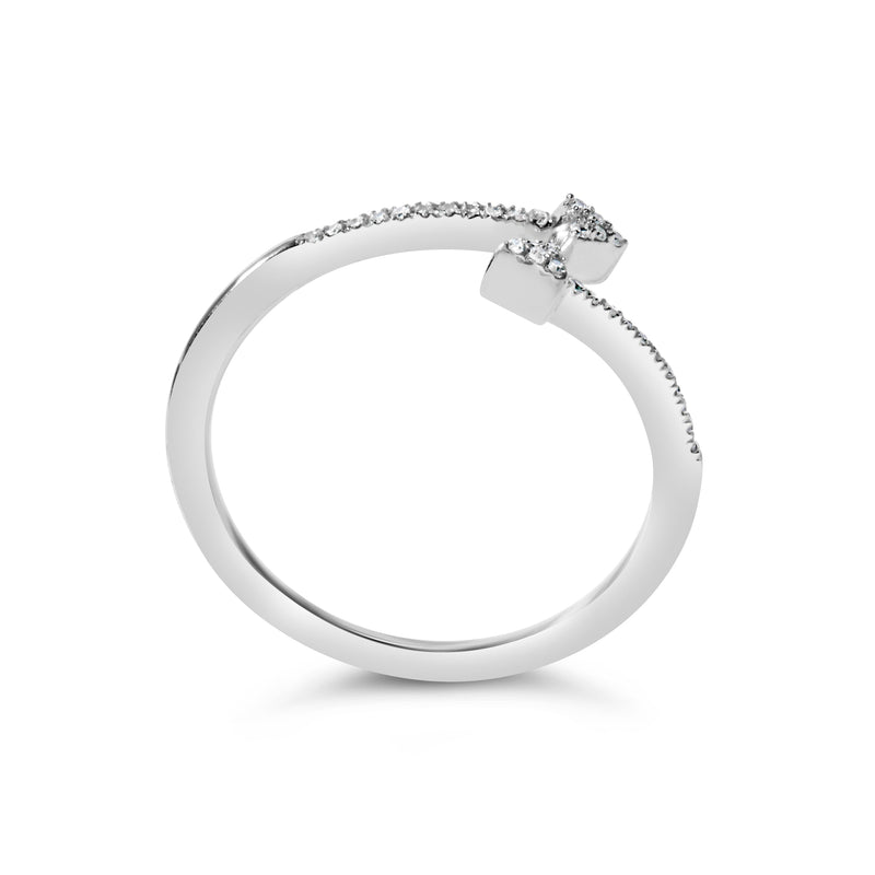 Bids.com .925 Sterling Silver 1/5 Cttw Diamond Double Arrowhead Open Ring (I-J Color, I2-I3 Clarity) - Ring Size 6 Rings