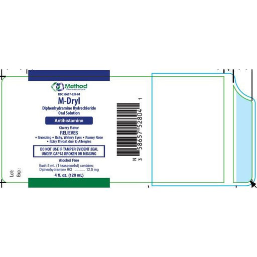 Method Pharmaceuticals Method Pharmaceuticals Diphenhydramine HCI Oral Solution 12.5 MG, 4 FL OZ Medicine & Drugs