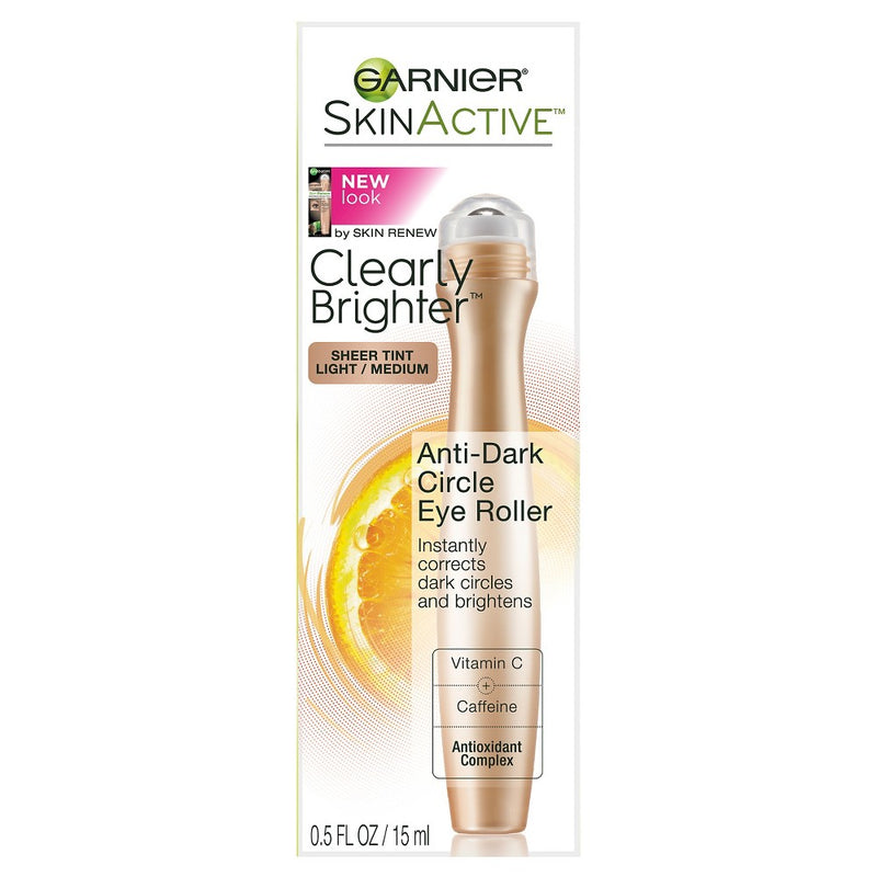 Garnier Garnier SkinActive Clearly Brighter Sheer Tint Light/Medium Anti-Dark Circle Eye Roller 0.5 Fl. Oz. Box Health & Beauty White Smoke