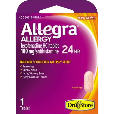Lil' Drug Store Allegra 24 Hr Allergy Relief 1 Tablet Checks Dark Magenta