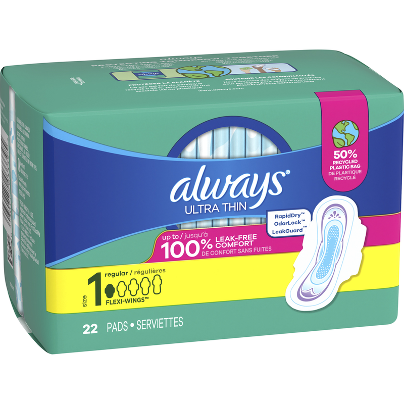 Always Always Ultra Thin Size 1 Regular Flexi Wings 22 Pads Health & Beauty White Smoke