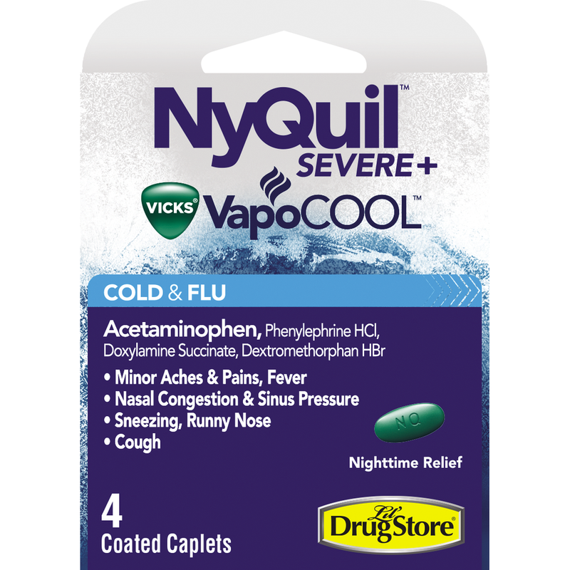 Lil' Drug Store Lil' Drug Store Cold & Flu, Vicks Ny Quil Severe, Max Strength, Caplets Personal Care