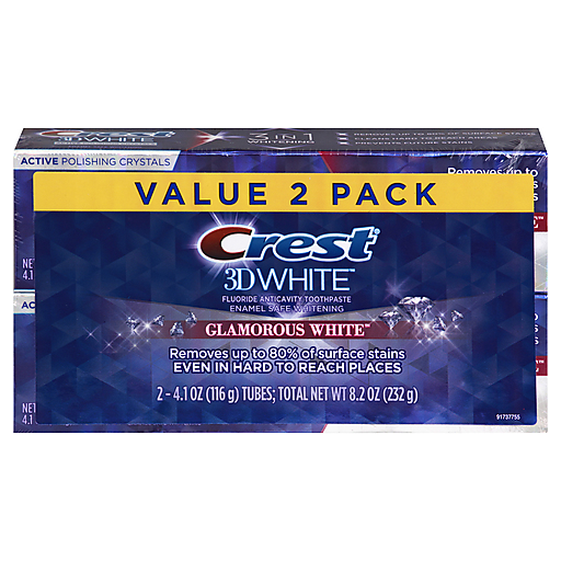 Crest Crest Toothpaste, Fluoride Anticavity, Glamorous White, Value 2 Pack Toothpaste