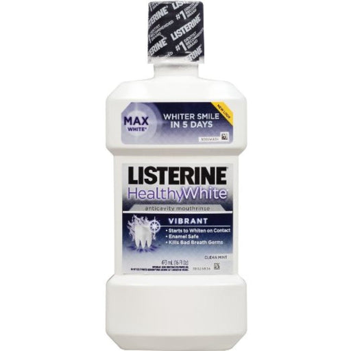 Listerine Listerine Healthy White Vibrant Multi-Action Fluoride Mouthwash, Foaming Anticavity Oral Mouth Rinse For Whitening Teeth & Fighting Bad Breath, Enamel-Safe, Clean Mint Flavor, 16 Fl. Oz Mouthwash White Smoke
