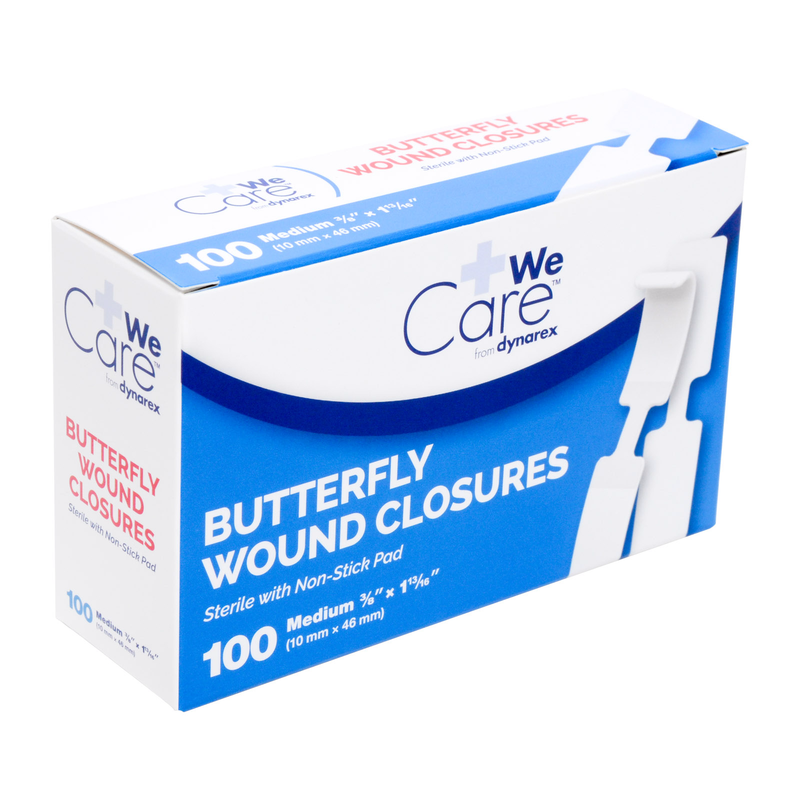 Dynarex Butterfly Wound Closures – Medium (100 Count) First Aid