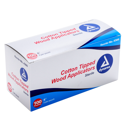 Dynarex Cotton Tipped Applicators Sterile Swab 200 Pack First Aid