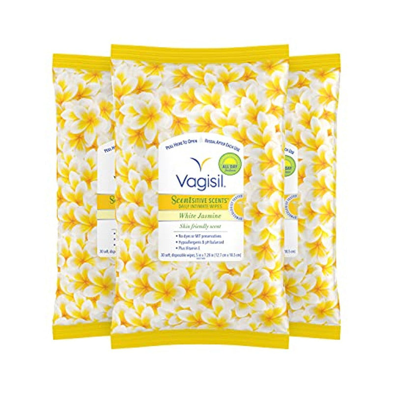 Vagisil Vagisil Scentsitive Scents Intimate Wipes, Daily, White Jasmine Personal Care White Smoke