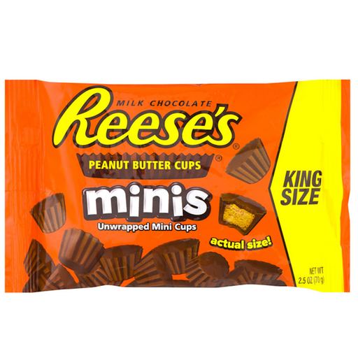 Reese's Reese's Minis Milk Chocolate Peanut Butter Cups – King Size (2.5 oz) Candy & Chocolate